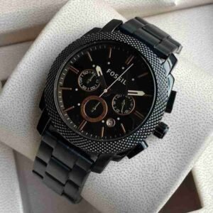 Fossil Machine Chronograph Black Dial Men's watch for Man Formal Casual Brand Name box free (Gift for Men's) (Copy)