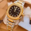 Patek Philippe Nautilus Mad Watch Quartz Movement Full Black Dated watch for Men's Collection (Gold Edition)