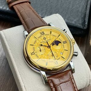 Luxury Men's Business Quartz Watch Top Brand Casual Leather Strap Calendar Watches Quartz Machine PP Brand